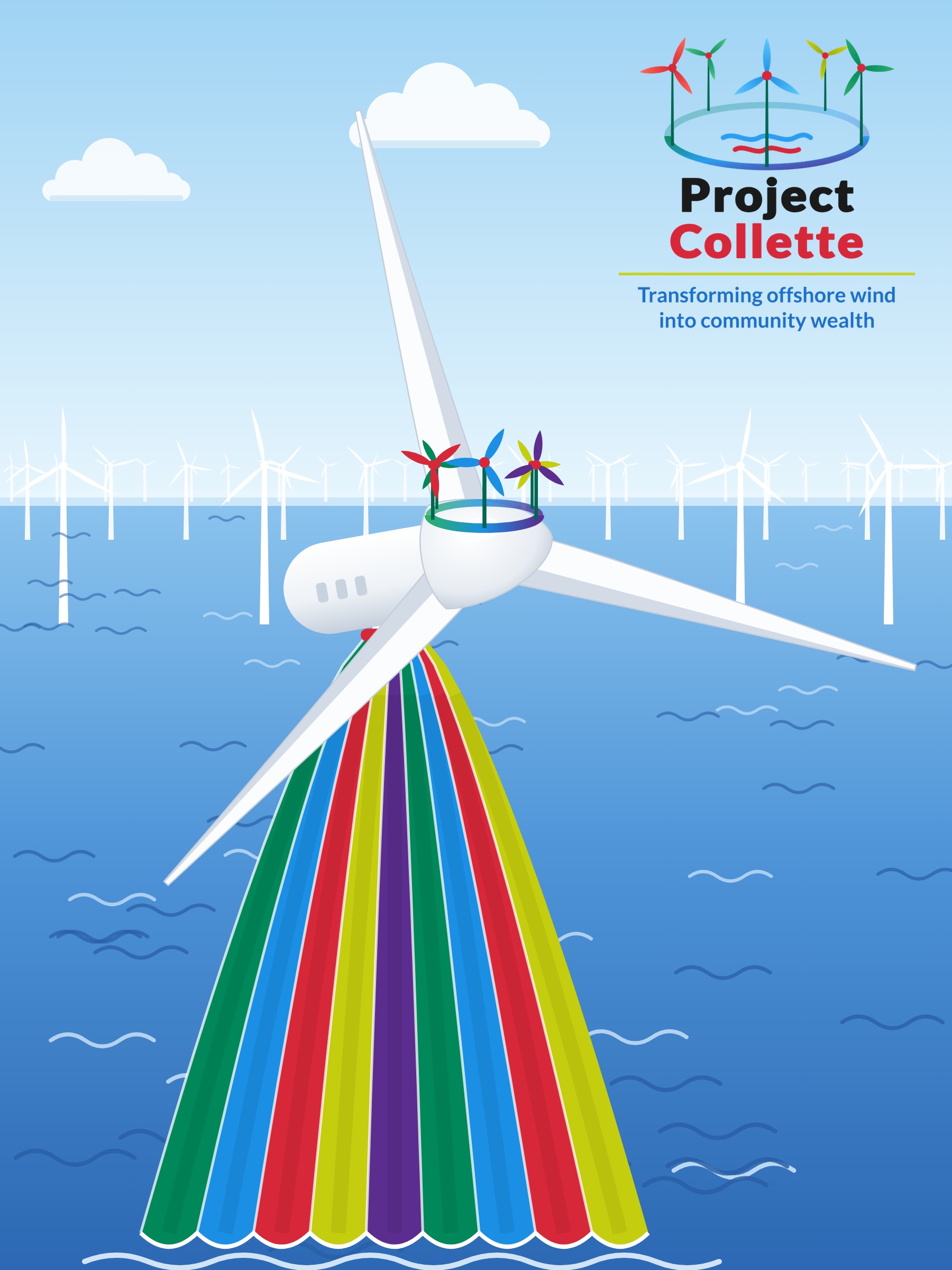 Illustration of a Project Collette offshore wind turbine